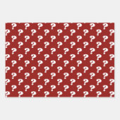 Rood & Wit Schattige cadeaupapier (vraagteken) (Voorkant 2)