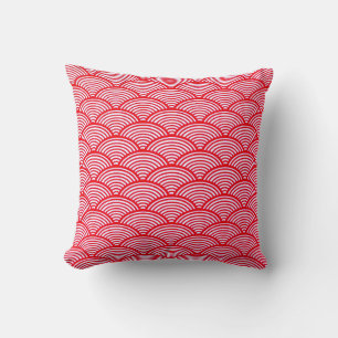 Rood-wit schelpmotief kussen