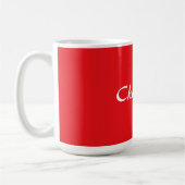Rood wit Script Elegante minimalistische moderne n Koffiemok (Links)