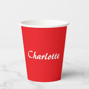 Rood wit Script Elegante minimalistische moderne n Papieren Bekers