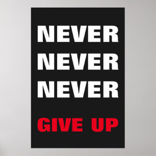 Rood wit Sinaasappel nooit opgeven succes Poster