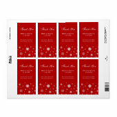 Rood Wit Sneeuwvlokken Winter Bruiloft Labels (Full Sheet)