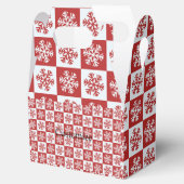 Rood/wit sneeuwvlokpatroon bedankdoosjes (Geopend)