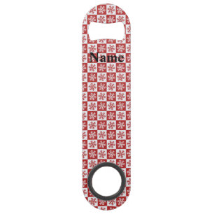 Rood/wit sneeuwvlokpatroon Thunder_Cove Speed Flessenopener