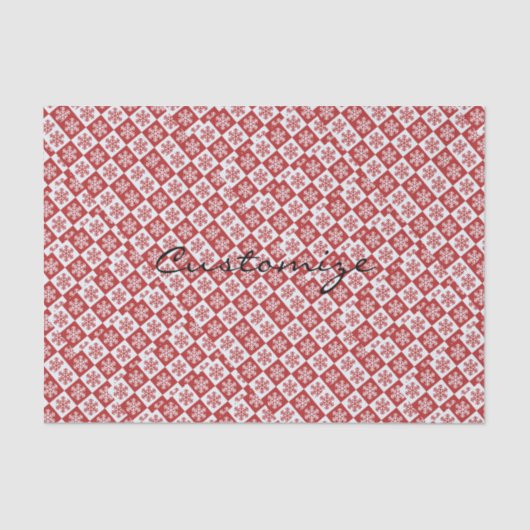 Rood/wit sneeuwvlokpatroon Thunder_Cove Tissuepapier (Voorkant)