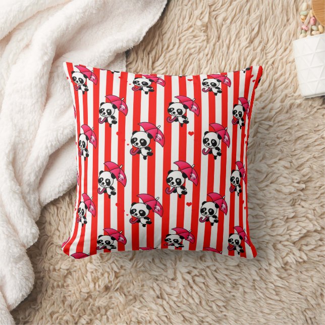 Rood wit Snoep gestreept Kussen (Deken)