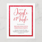 Rood & Wit Sparkle | Christmas Budget Invitation (Voorkant)