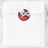 Rood Wit Sparkle Mask Masquerade Party Sticker (Tas)