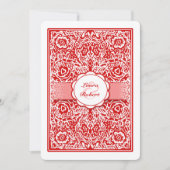 Rood & Wit Spelen Kaart - Hearts Wedding Uitnodige (Voorkant)