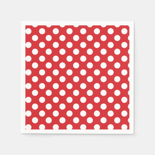 Rood & Wit Stippen Verjaardagsfeestje Servet (Voorkant)