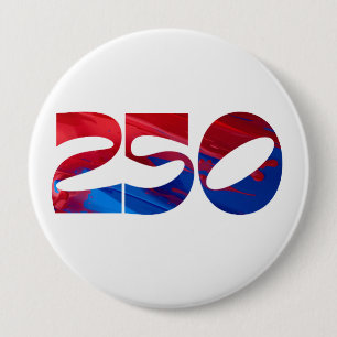 Rood Wit Streep Blauw Sterren Amerika 250 Verjaard Ronde Button 4,0 Cm