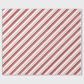 Rood Wit Streep Gestreept Verpakkend Document Cadeaupapier (Vlak)
