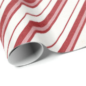Rood Wit Streep Gestreept Verpakkend Document Cadeaupapier (Rol Hoek)