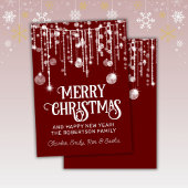 Rood Wit String Lights Kerst Vakantie Kaart