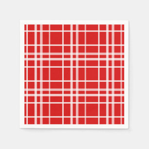 Rood Wit Tartan Plak Patroon Ontwerp Servet