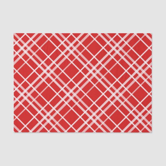 Rood Wit Tartan Plak Patroon Ontwerp Tissuepapier (Voorkant)