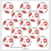 rood wit team kleuren individuele voetballers sticker (Vel)