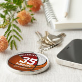 rood wit team kleuren jongens basketbal sleutelhanger (Zijkant)