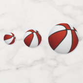 Rood-wit team kleurt basketbalfeest confetti (Achterkanten)