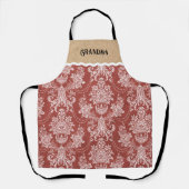 rood wit toile elegante kerst schort (Voorkant)