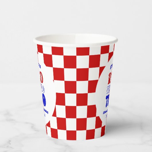 Rood Wit & Twee 4 juli 2 Verjaardagsfeest Papieren Bekers (Links)