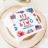 Rood Wit & Twee 4 juli 2 Verjaardagsfeest Servet