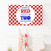 Rood Wit & Twee 4 juli 2 Verjaardagsfeest Spandoek (Insitu)