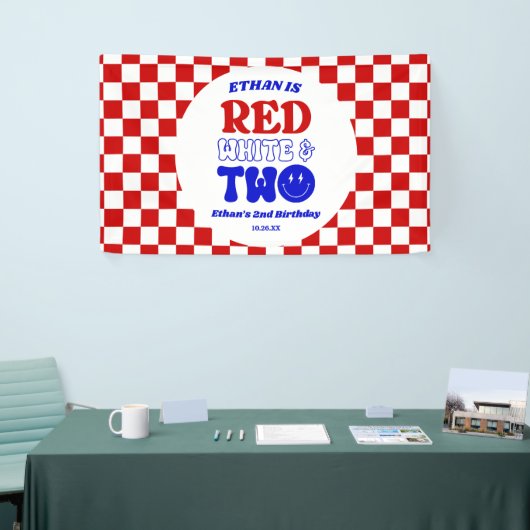 Rood Wit & Twee 4 juli 2 Verjaardagsfeest Spandoek (Beurs)