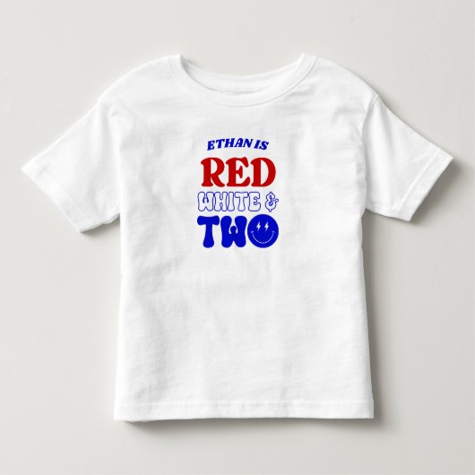 Rood Wit & Twee 4 juli 2e verfeestdag Kinder Shirts (Voorkant)