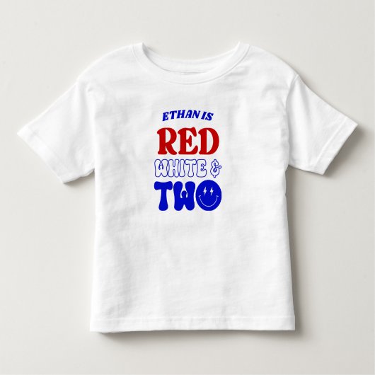Rood Wit & Twee 4 juli 2e Verjaardagsfeestje Kinder Shirts (Voorkant)