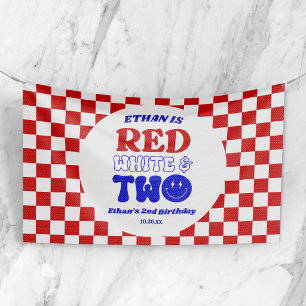 Rood Wit & Twee 4 juli 2e verjaardagsfeestje Spandoek