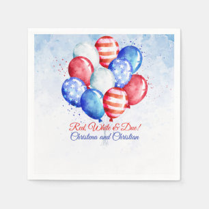 Rood Wit & Twee Onafhankelijkheidsdag Baby Shower Servet