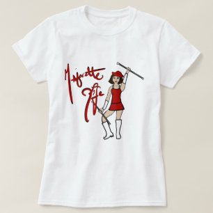 Rood wit twirl meisje T-shirt