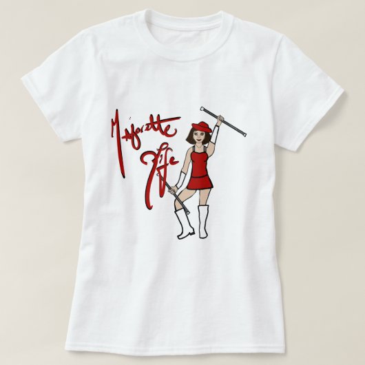 Rood wit twirl meisje T-shirt (Design voorkant)