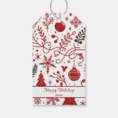 Rood Wit Vakantie Cadeau Label Cadeaulabel (Achterkant)