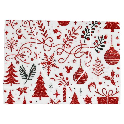 Rood Wit Vakantie Gift Bag Groot Cadeauzakje (Achterkant)