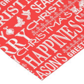 Rood & Wit Vakantie Kerstmis Tekst Patroon Medium Tafelloper (Hoek)