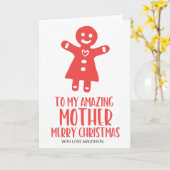 Rood & Wit Verbazingwekkende Moeder Kerstgroet Kaart (Gele Bloem)