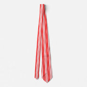 Rood Wit Verticaal Streepjespatroonontwerp Stropdas (Achterkant)