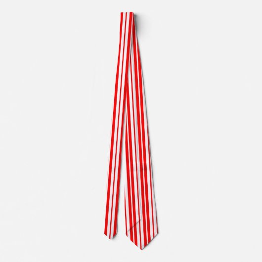 Rood Wit Verticaal Streepjespatroonontwerp Stropdas (Achterkant)