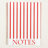 Rood & Wit Verticale Streep Moderne Minimalist Planner (Voorkant)
