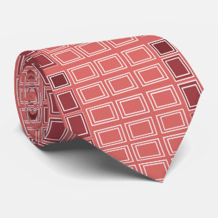 Rood Wit Vierkant Rechthoek geometrisch Stropdas