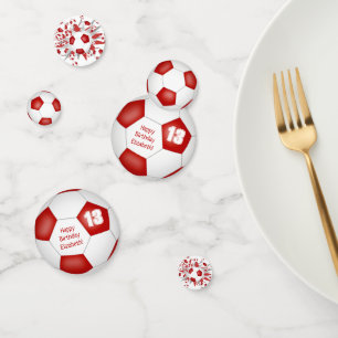 Rood wit voetbal blowout verjaardagsfeestje confetti