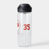 Rood Wit Voetbal Team Kleuren kinder tiener Custom Waterfles (Achterkant)