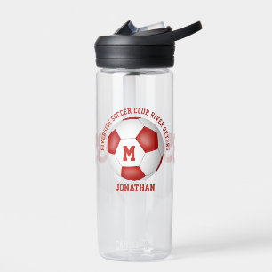 Rood Wit Voetbal Team Kleuren kinder tiener Custom Waterfles
