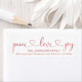 Rood Wit Vrede Liefde Vreugde Kerstmis Vakantie Etiket (Insitu)