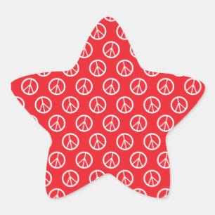 Rood wit Vredestekenen Ster Sticker