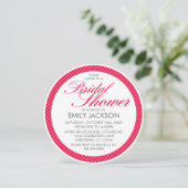 Rood wit vrijgezellenfeest ronde uitnodigingen (Staand voorkant)