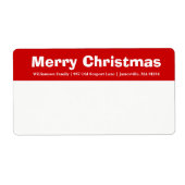 Rood & Wit Vrolijk Kerstmis Verzendlabels Etiket (Voorkant)