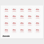 Rood wit Vrolijk Kerstplezier Ronde Sticker (Vel)